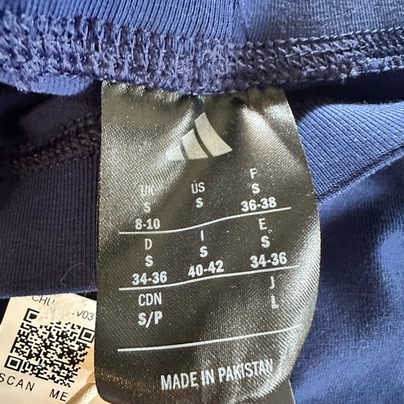 Adidas Women's Navy Leggings with White Stripes Size Small NWT - Picture 8 of 10